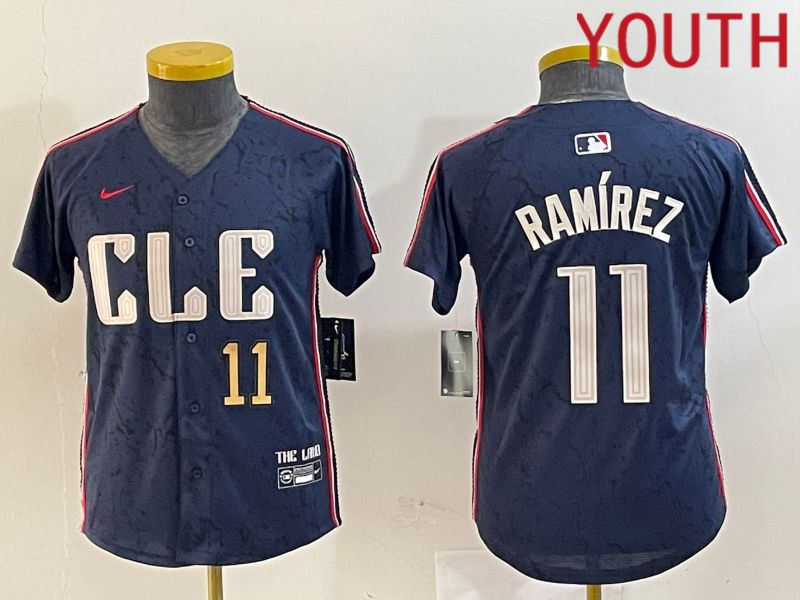 Youth Cleveland Indians #11 Ramirez Blue City Edition Nike 2024 MLB Jersey style 3->youth mlb jersey->Youth Jersey